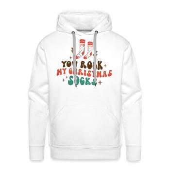 You Rock My Christmas Socks - Men's Premium Hoodie - white - Front - Liam (192cm)