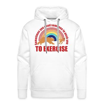 Humor Exercise - Men's Premium Hoodie - white - Front - Liam (192cm)