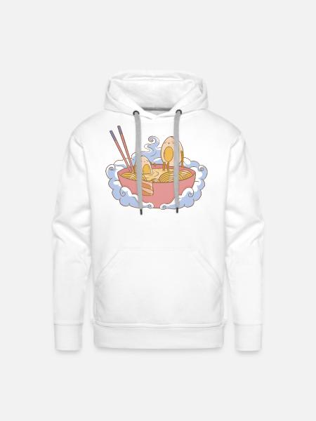 Eggs In Ramen Bowl Food - Men's Premium Hoodie - white