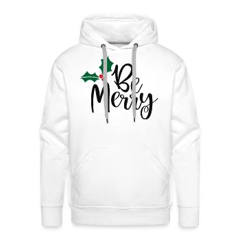 Be Merry - Men's Premium Hoodie - white - Front - Liam (192cm)