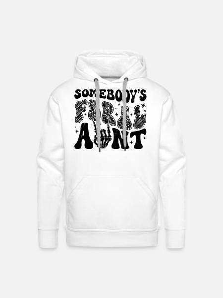 Somebody's Feral Aunt - Men's Premium Hoodie - white