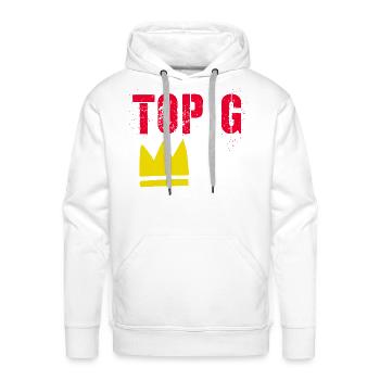 Top G - Men's Premium Hoodie - white - Front - Liam (192cm)