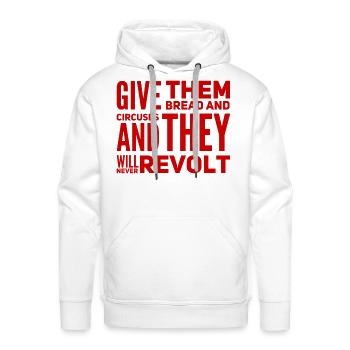 Bread and circuses - Men's Premium Hoodie - white - Front - Liam (192cm)