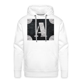 initial a , letter design. - Men's Premium Hoodie - white - Front - Liam (192cm)