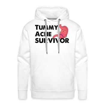Tummy Ache Survivor - Men's Premium Hoodie - white - Front - Liam (192cm)