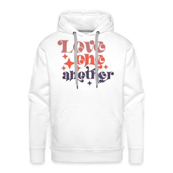 Love one another - Men's Premium Hoodie - white - Front - Liam (192cm)