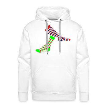 1 sock 2 - Men's Premium Hoodie - white - Front - Liam (192cm)