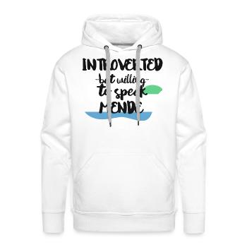 Introverted But Willing To Speak Mende - Men's Premium Hoodie - white - Front - Liam (192cm)