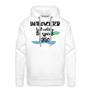Introverted But Willing To Speak Krio - Men's Premium Hoodie - white - Front - Liam (192cm)