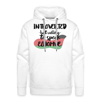 Introverted But Willing To Speak Elhomwe - Men's Premium Hoodie - white - Front - Liam (192cm)