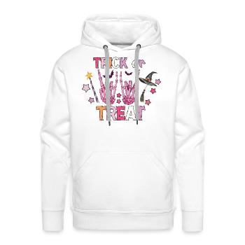 TRICK OR TREAT - Men's Premium Hoodie - white - Front - Liam (192cm)