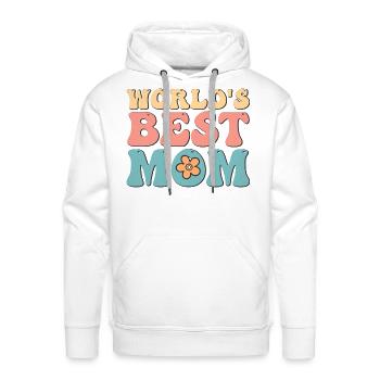Retro Groovy World s Best Mom - Men's Premium Hoodie - white - Front - Liam (192cm)
