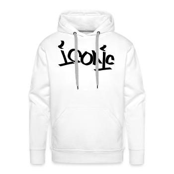iconic tag - Men's Premium Hoodie - white - Front - Liam (192cm)