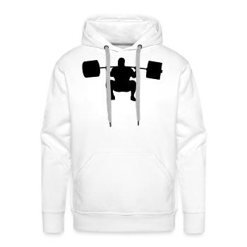 Deep Squat - Men's Premium Hoodie - white - Front - Liam (192cm)