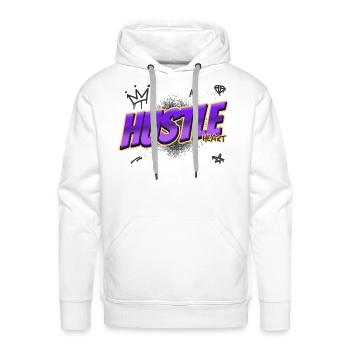 Hustle boy - Men's Premium Hoodie - white - Front - Liam (192cm)