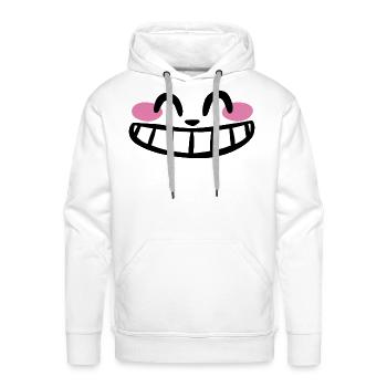Big Smiling Cat Face - Men's Premium Hoodie - white - Front - Liam (192cm)