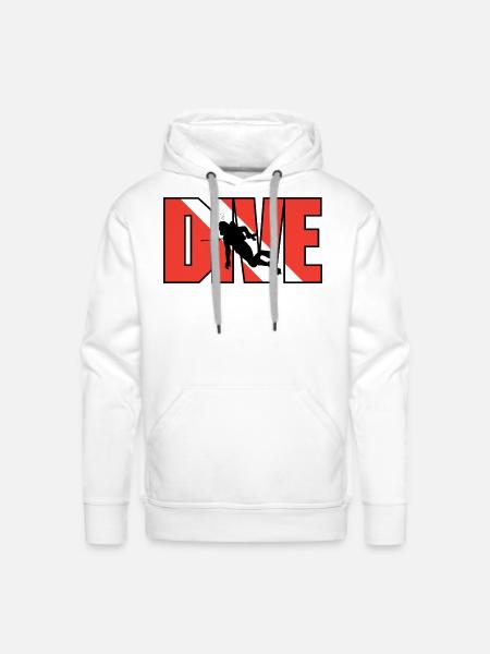 SCUBA Dive - Men's Premium Hoodie - white