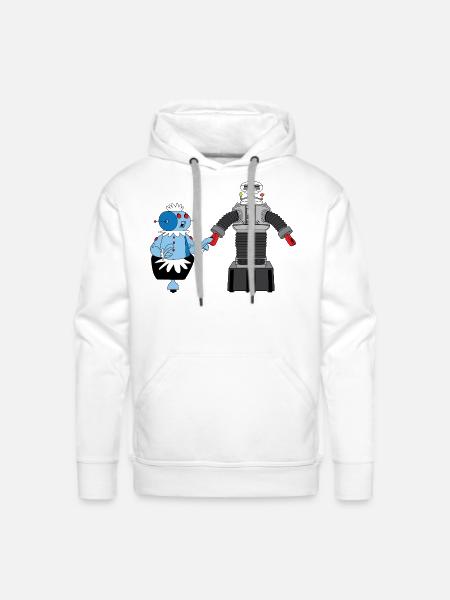 Rosie and Lost in Space Robot - Men's Premium Hoodie - white