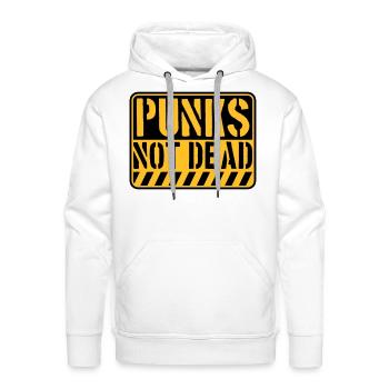 punks not dead quote - Men's Premium Hoodie - white - Front - Liam (192cm)