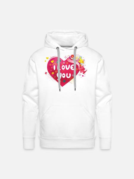 Valentines Day gift for lovers cool - Men's Premium Hoodie - white