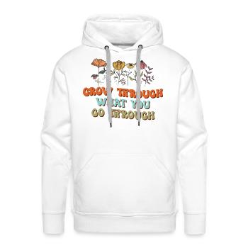 Grow Through What You Go Through yellow - Men's Premium Hoodie - white - Front - Liam (192cm)