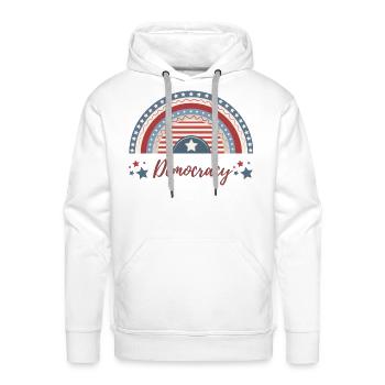 Patriotic Red White and Blue Rainbow Democracy - Men's Premium Hoodie - white - Front - Liam (192cm)