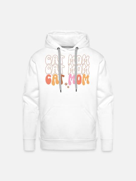 Cat Mom - Men's Premium Hoodie - white