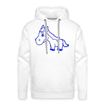 Horse Sweet Pony Foal Cute Cartoon Funny Comic Fun - Men's Premium Hoodie - white - Front - Liam (192cm)
