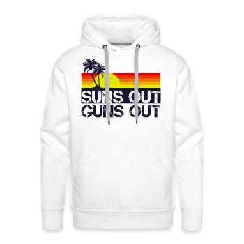 Suns Out Guns Out - Men's Premium Hoodie - white - Front - Liam (192cm)