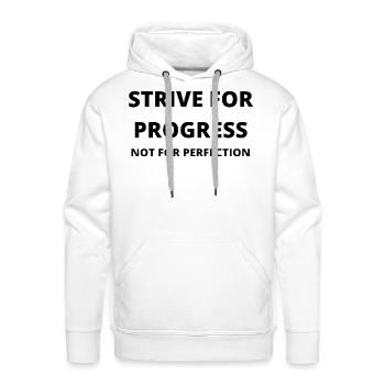 Strive For Progress - Men's Premium Hoodie - white - Front - Liam (192cm)