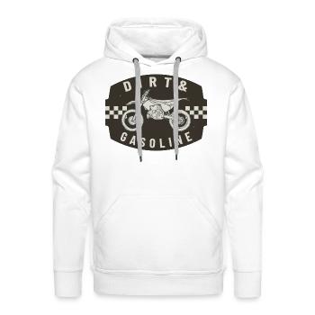 Dirt Gasoline Cross Bike Motorsport - Men's Premium Hoodie - white - Front - Liam (192cm)