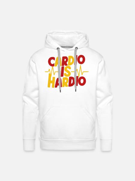 Cardio is Hardio - Men's Premium Hoodie - white