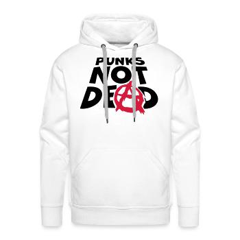 punks not dead quote - Men's Premium Hoodie - white - Front - Liam (192cm)