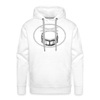 Drummer Drum Player Lover Kit Trap Set Snare - Men's Premium Hoodie - white - Front - Liam (192cm)