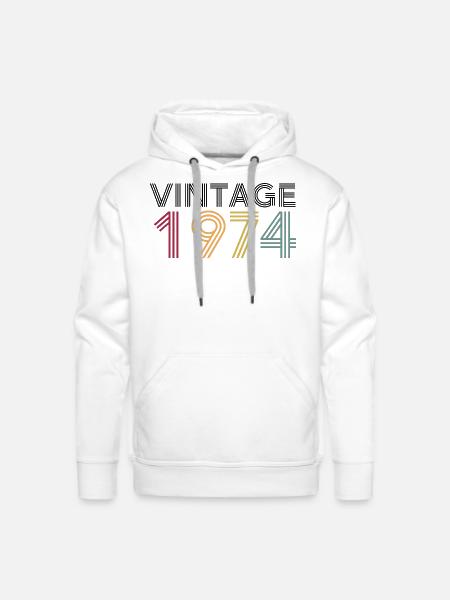 Vintage 1974 - Men's Premium Hoodie - white