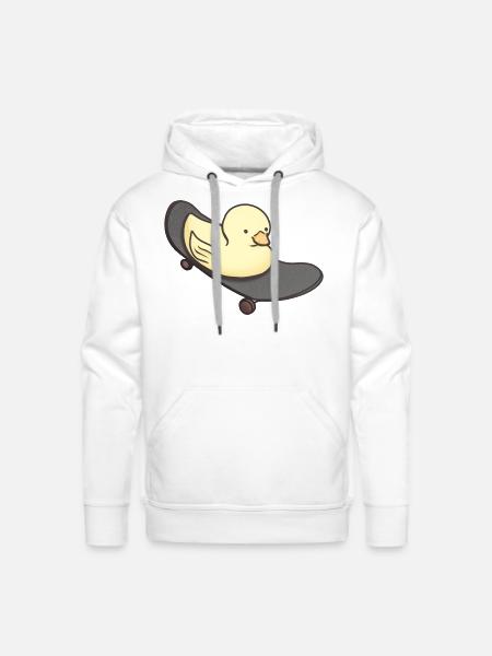 Skateboarding Ducky Vibes - Men's Premium Hoodie - white