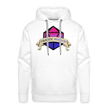 Chaotic Bi Dice - Men's Premium Hoodie - white - Front - Liam (192cm)