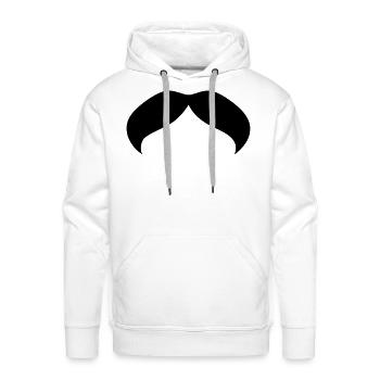 55 mustache 1 - Men's Premium Hoodie - white - Front - Liam (192cm)