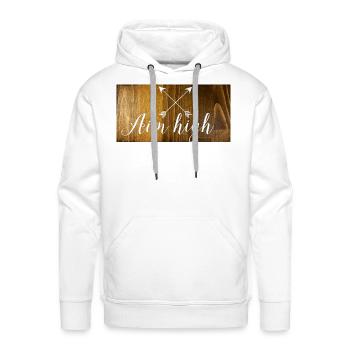 10 Aim High - Men's Premium Hoodie - white - Front - Liam (192cm)