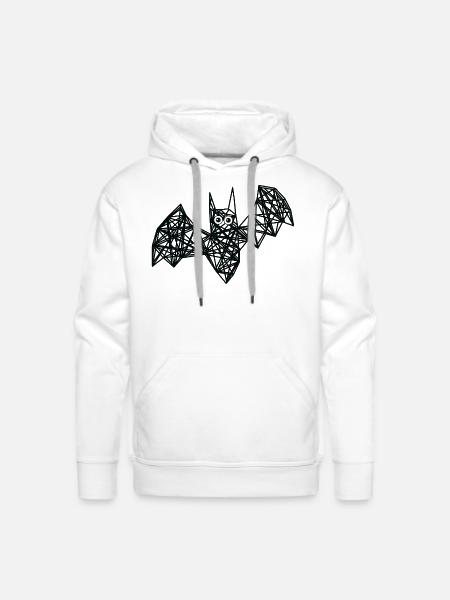 black bat of thread - Men's Premium Hoodie - white