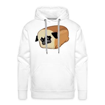 Time for a loaf check Pug - Men's Premium Hoodie - white - Front - Liam (192cm)