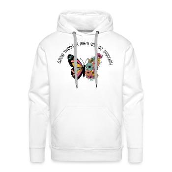 Grow Through What You Go Through - Men's Premium Hoodie - white - Front - Liam (192cm)