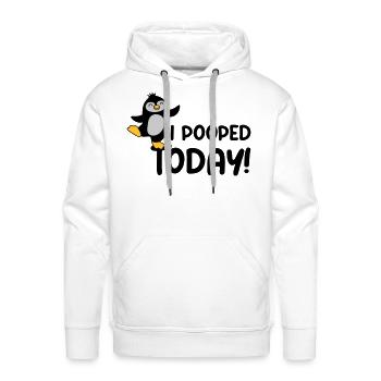 I pooped today penguin - Men's Premium Hoodie - white - Front - Liam (192cm)