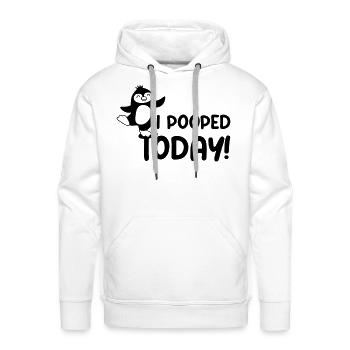 I pooped today penguin - Men's Premium Hoodie - white - Front - Liam (192cm)