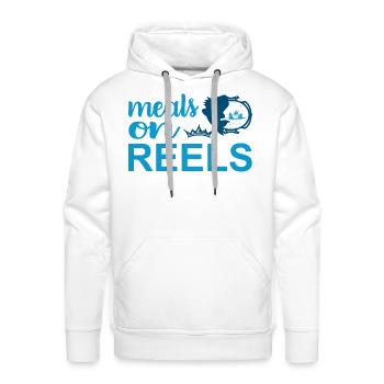 Meals on REELS - Men's Premium Hoodie - white - Front - Liam (192cm)