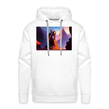 Khorne statue in the depths of the grand canyon - Men's Premium Hoodie - white - Front - Liam (192cm)