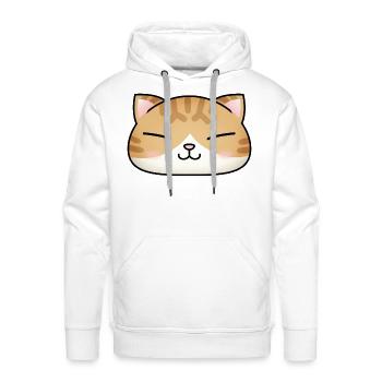 Cute Orange Tuxedo Cat Face - Men's Premium Hoodie - white - Front - Liam (192cm)