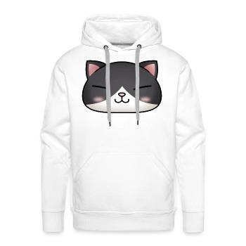 Cute Tuxedo Cat Face - Men's Premium Hoodie - white - Front - Liam (192cm)