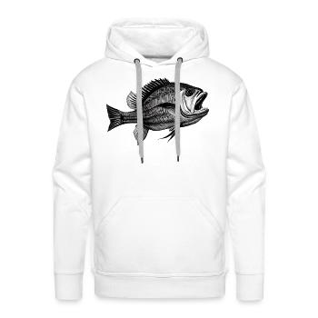 Bass Fish - Men's Premium Hoodie - white - Front - Liam (192cm)