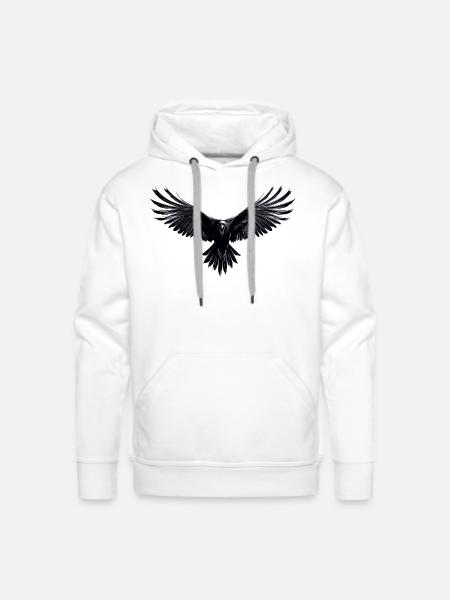 Raven - Men's Premium Hoodie - white